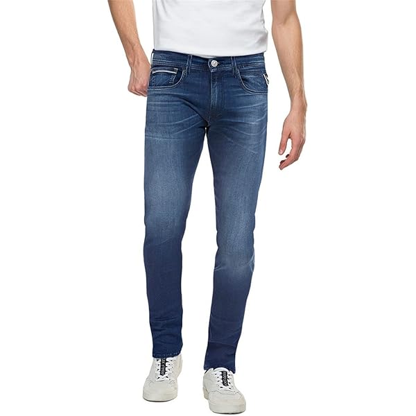 Replay Men's Anbass Slim-Fit Hyperflex Jeans with Stretch